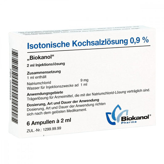Isotonische Kochsalzlösung 0,9% Biokanol Ampullen (6X2 ml)