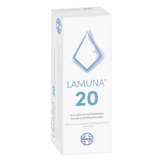 Das Produktfoto zeigt Lamuna 20 Filmtabletten (1X21 stk) PZN 00956419