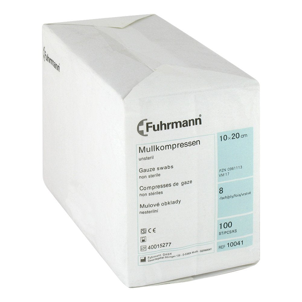 Mullkompressen 10x20 Cm Unsteril 8fach (100 stk)