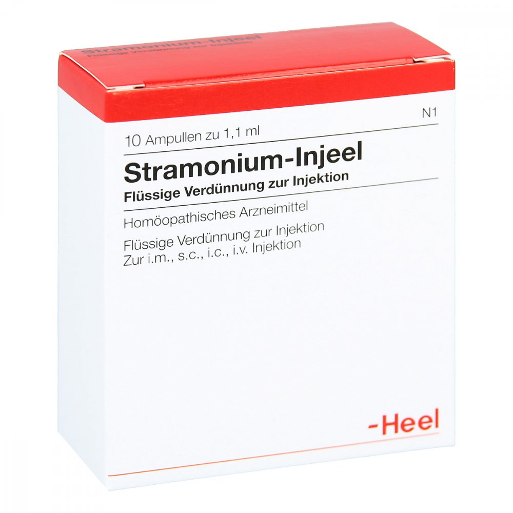 Das Produktfoto zeigt Stramonium Injeel Ampullen (10 stk) PZN 00977605