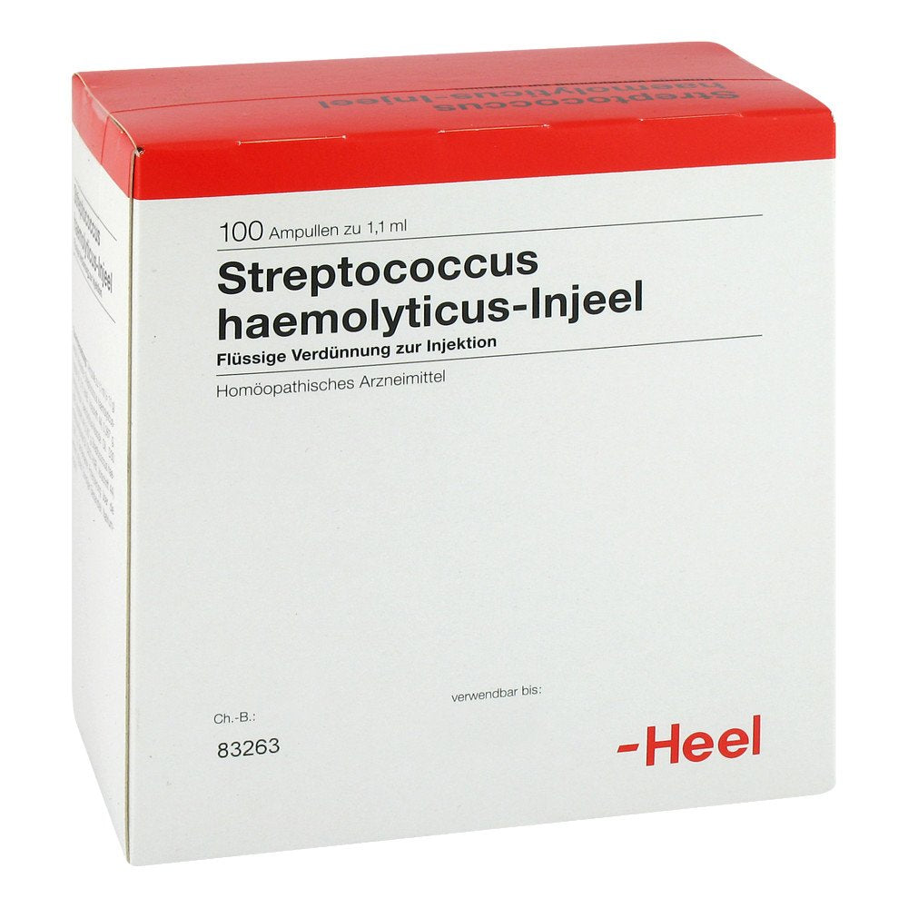 Das Produktfoto zeigt Streptococcus Haemolyticus Injeel Ampullen (100 stk) PZN 00978059