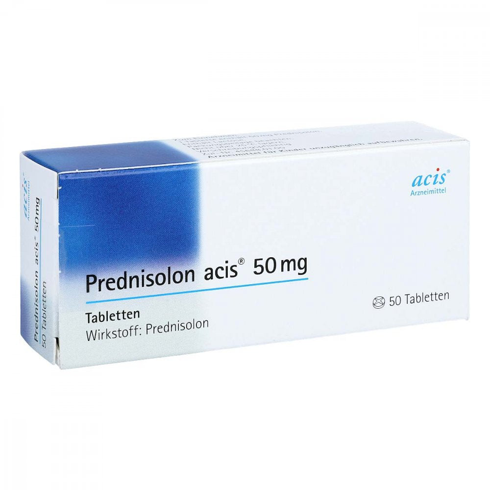 Das Produktfoto zeigt Prednisolon Acis 50 Mg Tabletten (50 stk) PZN 00985183