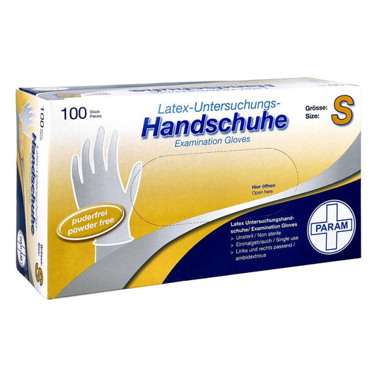 Handschuhe Einmal Latex Puderfrei S (100 stk)