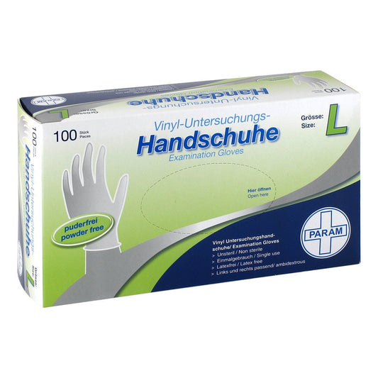Handschuhe Einmal Vinyl Puderfrei L (100 stk)