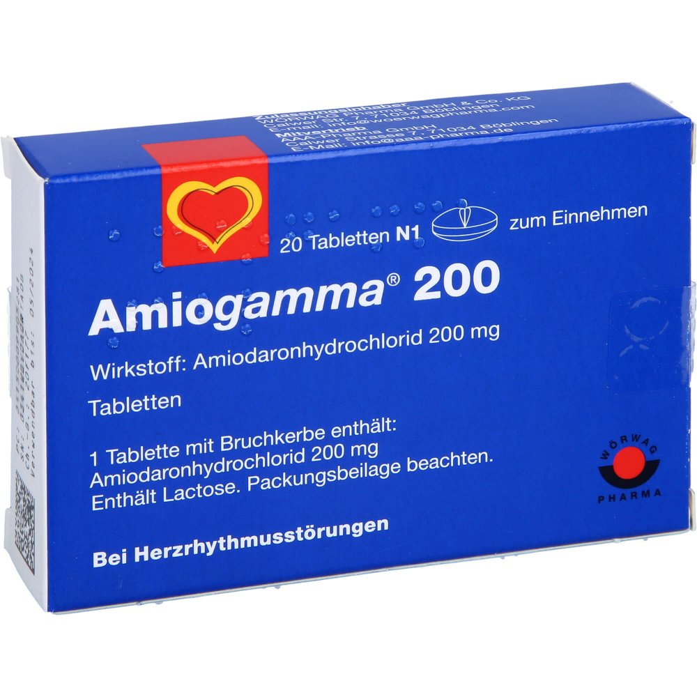 Das Produktfoto zeigt Amiogamma 200 Tabletten (20 stk) PZN 00990528