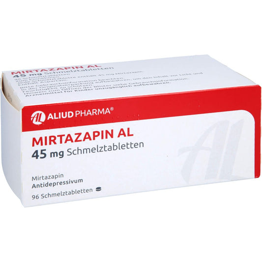 Das Produktfoto zeigt Mirtazapin Al 45 Mg Schmelztabletten (96 stk) PZN 00992266