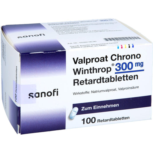 Das Produktfoto zeigt Valproat Chrono Winthrop 300 Mg Retardtabletten (100 stk) PZN 00999110