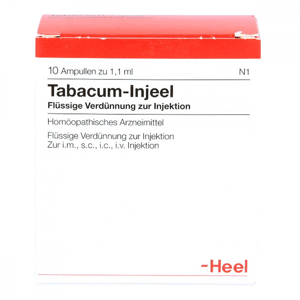 Das Produktfoto zeigt Tabacum Injeel Ampullen (10 stk) PZN 01000841