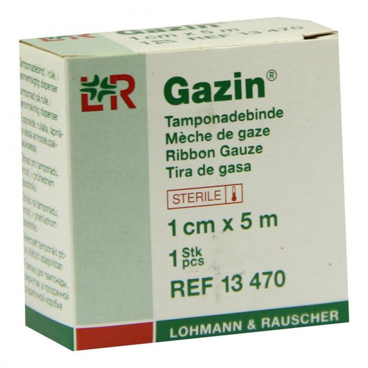 Das Produktfoto zeigt Mullbinden Z.Tamponade Steril 1 Cmx5 M (1 stk) PZN 01003041