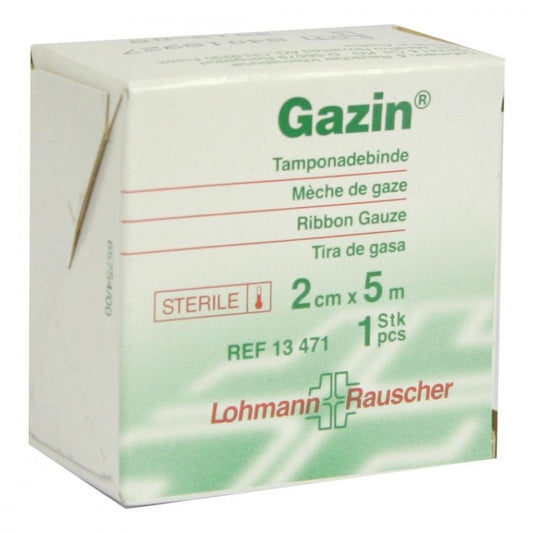 Das Produktfoto zeigt Mullbinden Z.Tamponade Steril 2 Cmx5 M (1 stk) PZN 01003058