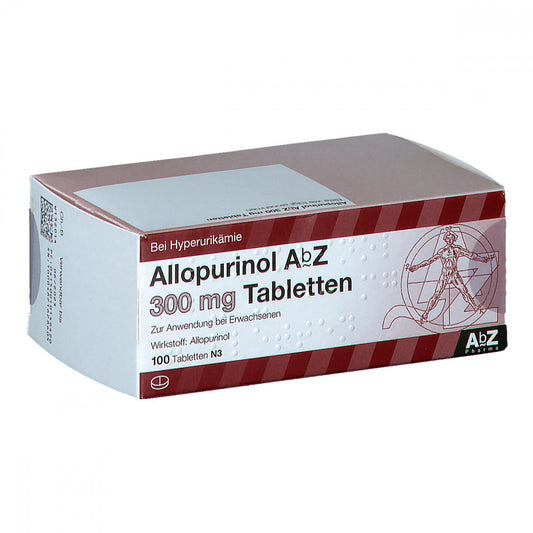 Das Produktfoto zeigt Allopurinol Abz 300 Mg Tabletten (100 stk) PZN 01014642