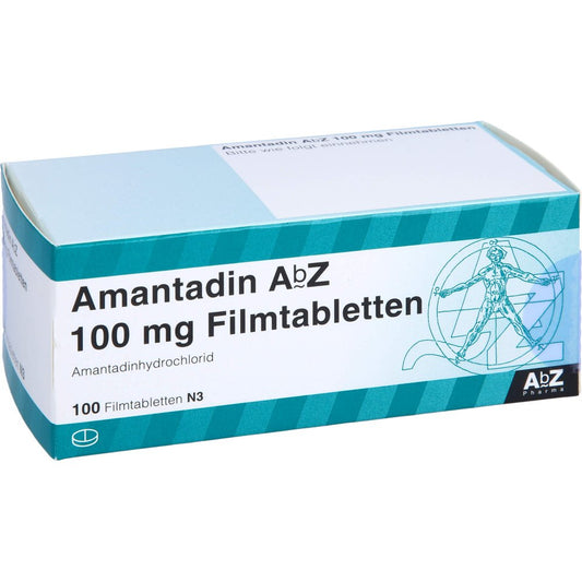 Das Produktfoto zeigt Amantadin Abz 100 Mg Filmtabletten (100 stk) PZN 01014659