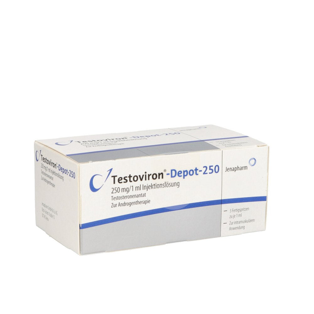 Das Produktfoto zeigt Testoviron Depot 250 Injektionslösung (3X1 ml) PZN 01015222
