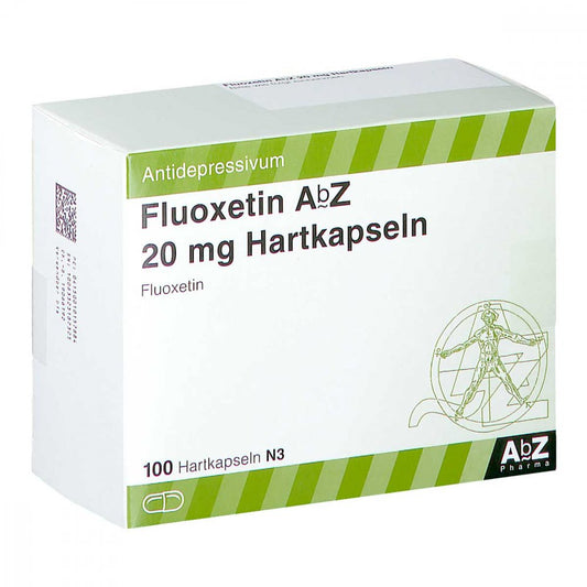 Das Produktfoto zeigt Fluoxetin Abz 20 Mg Hartkapseln (100 stk) PZN 01015788