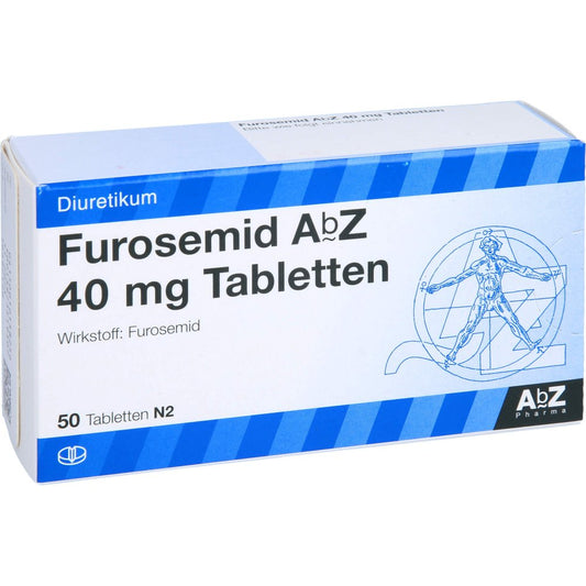 Das Produktfoto zeigt Furosemid Abz 40 Mg Tabletten (50 stk) PZN 01015825