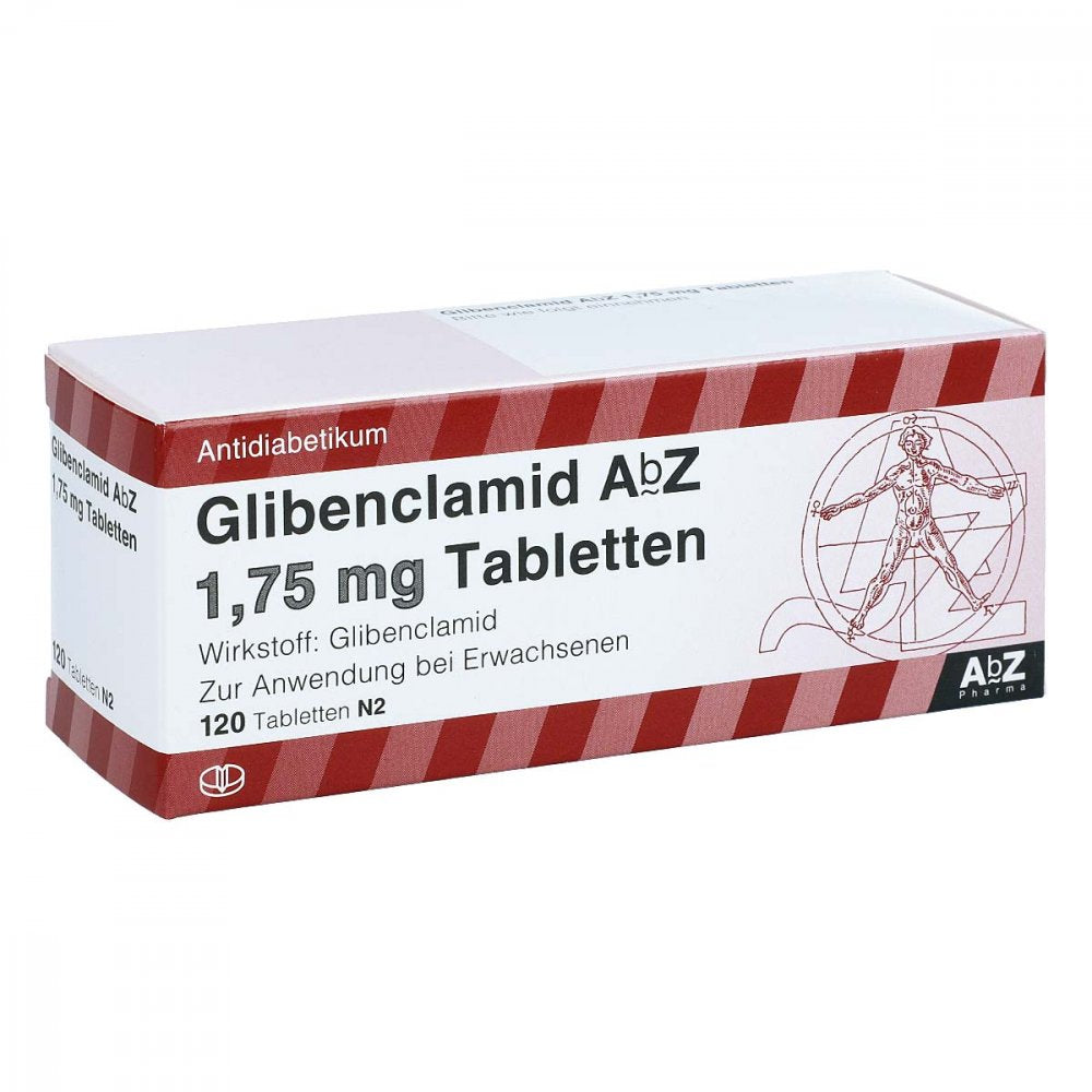 Das Produktfoto zeigt Glibenclamid Abz 1,75 Mg Tabletten (120 stk) PZN 01015995