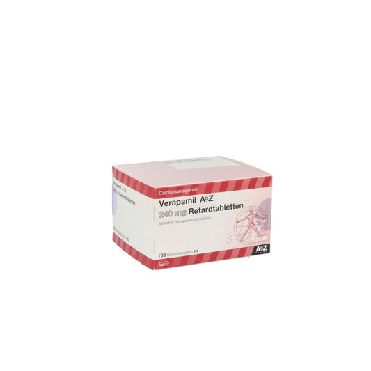 Das Produktfoto zeigt Verapamil Abz 240 Mg Retardtabletten (100 stk) PZN 01017250