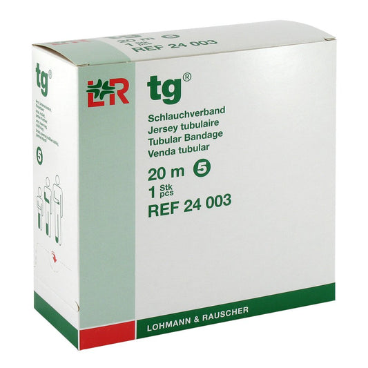 Das Produktfoto zeigt Tg Schlauchverband Gr.5 20 M Weiß (1 stk) PZN 01020269