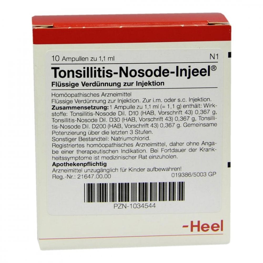 Das Produktfoto zeigt Tonsillitis Nosode Injeel Ampullen (10 stk) PZN 01034544