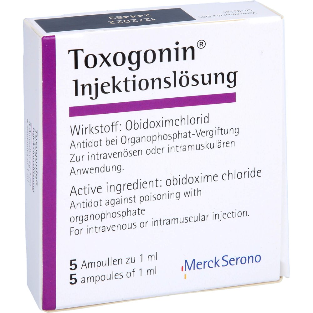 Das Produktfoto zeigt Toxogonin Injektionslösung (5X1 ml) PZN 01035911