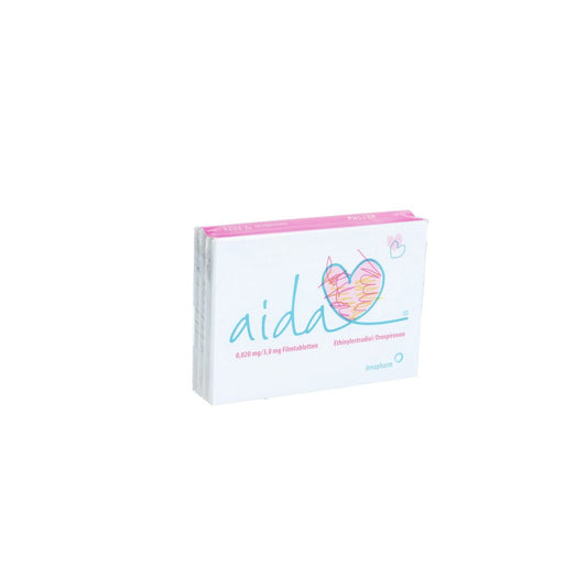 Das Produktfoto zeigt Aida 0,02 Mg/3 Mg Filmtabletten (3X21 stk) PZN 01036773