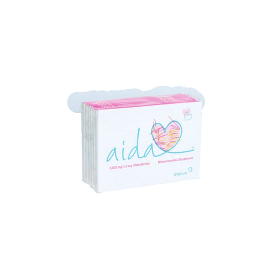 Das Produktfoto zeigt Aida 0,02 Mg/3 Mg Filmtabletten (6X21 stk) PZN 01036804