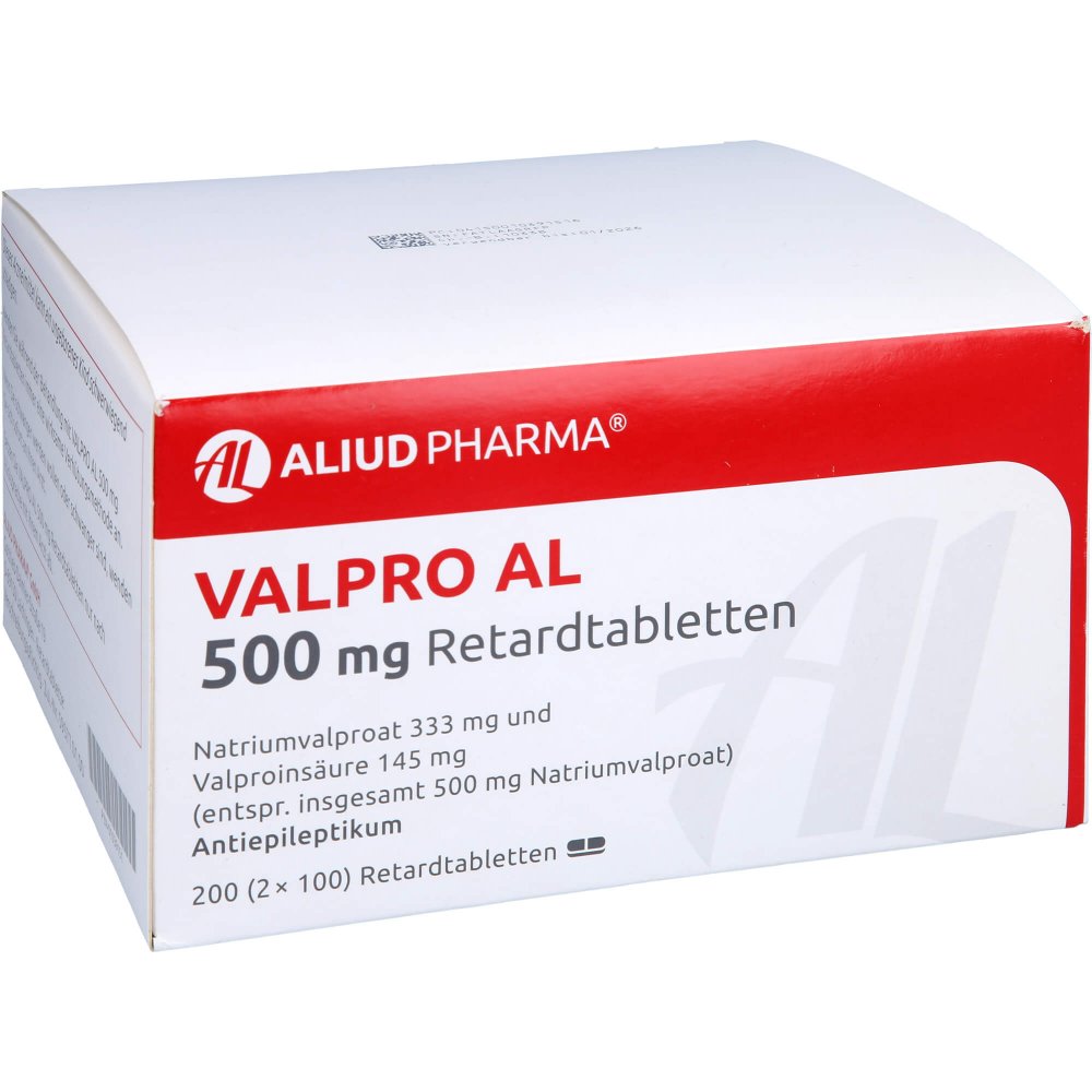 Das Produktfoto zeigt Valpro Al 500 Mg Retardtabletten (200 stk) PZN 01039151