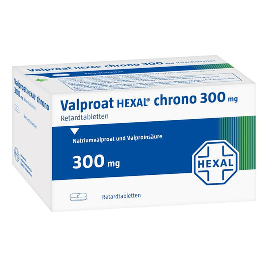 Das Produktfoto zeigt Valproat Hexal Chrono 300 Mg Retardtabletten (100 stk) PZN 01044146