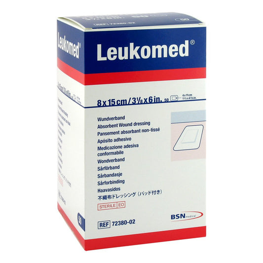 Das Produktfoto zeigt Leukomed Sterile Pflaster 8x15 Cm (50 stk) PZN 01050738
