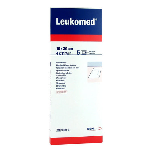 Das Produktfoto zeigt Leukomed Sterile Pflaster 10x30 Cm (5 stk) PZN 01050833