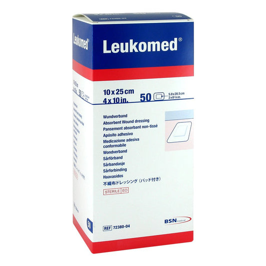 Das Produktfoto zeigt Leukomed Sterile Pflaster 10x25 Cm (50 stk) PZN 01050856