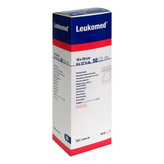 Das Produktfoto zeigt Leukomed Sterile Pflaster 10x35 Cm (50 stk) PZN 01050891