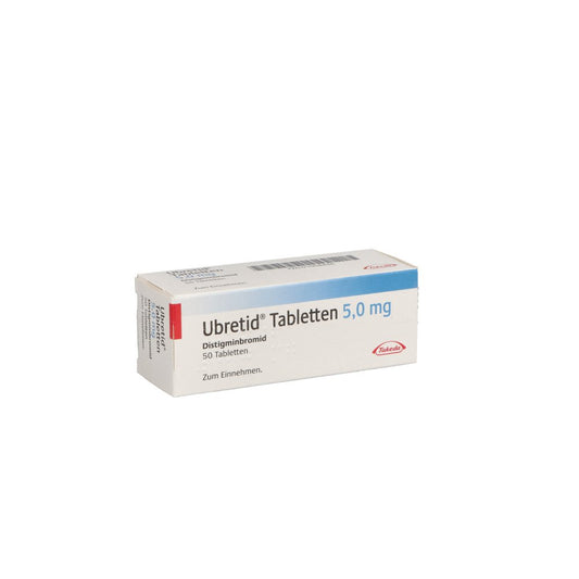 Das Produktfoto zeigt Ubretid Tabletten 5 Mg (50 stk) PZN 01058846