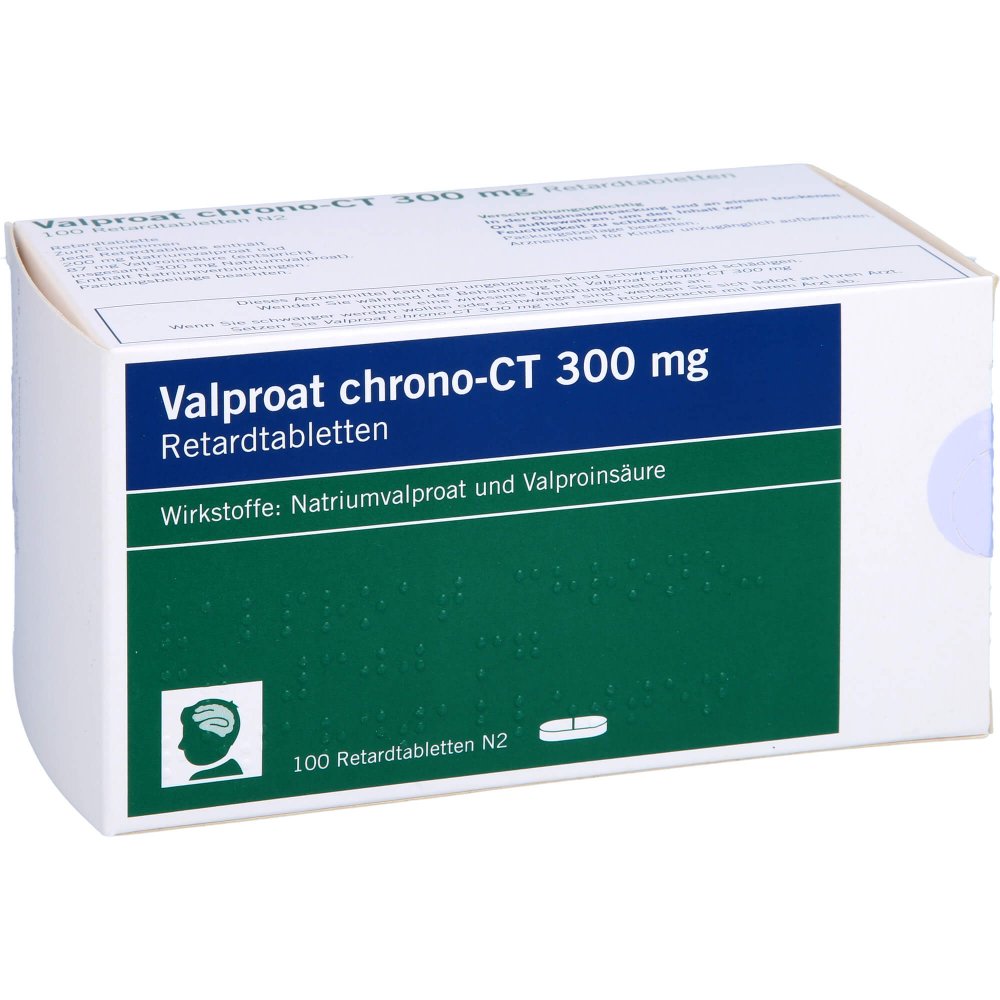 Das Produktfoto zeigt Valproat Chrono-Ct 300 Mg Retardtabletten (100 stk) PZN 01065510