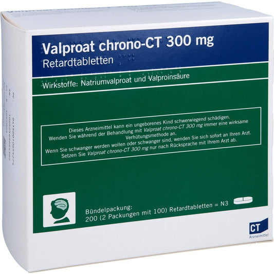 Das Produktfoto zeigt Valproat Chrono-Ct 300 Mg Retardtabletten (200 stk) PZN 01065527