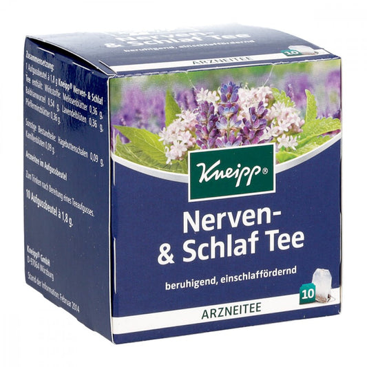 Das Produktfoto zeigt Kneipp Tee Nerven Und Schlaf Filterbeutel (10 stk) PZN 01075218