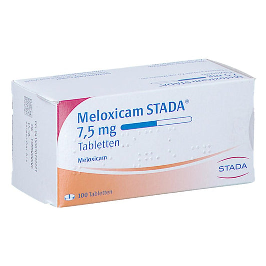 Das Produktfoto zeigt Meloxicam Stada 7,5 Mg Tabletten (100 stk) PZN 01079222