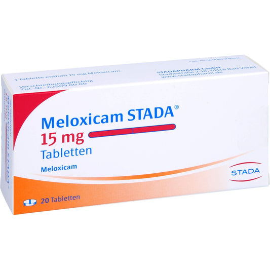 Das Produktfoto zeigt Meloxicam Stada 15 Mg Tabletten (20 stk) PZN 01079239