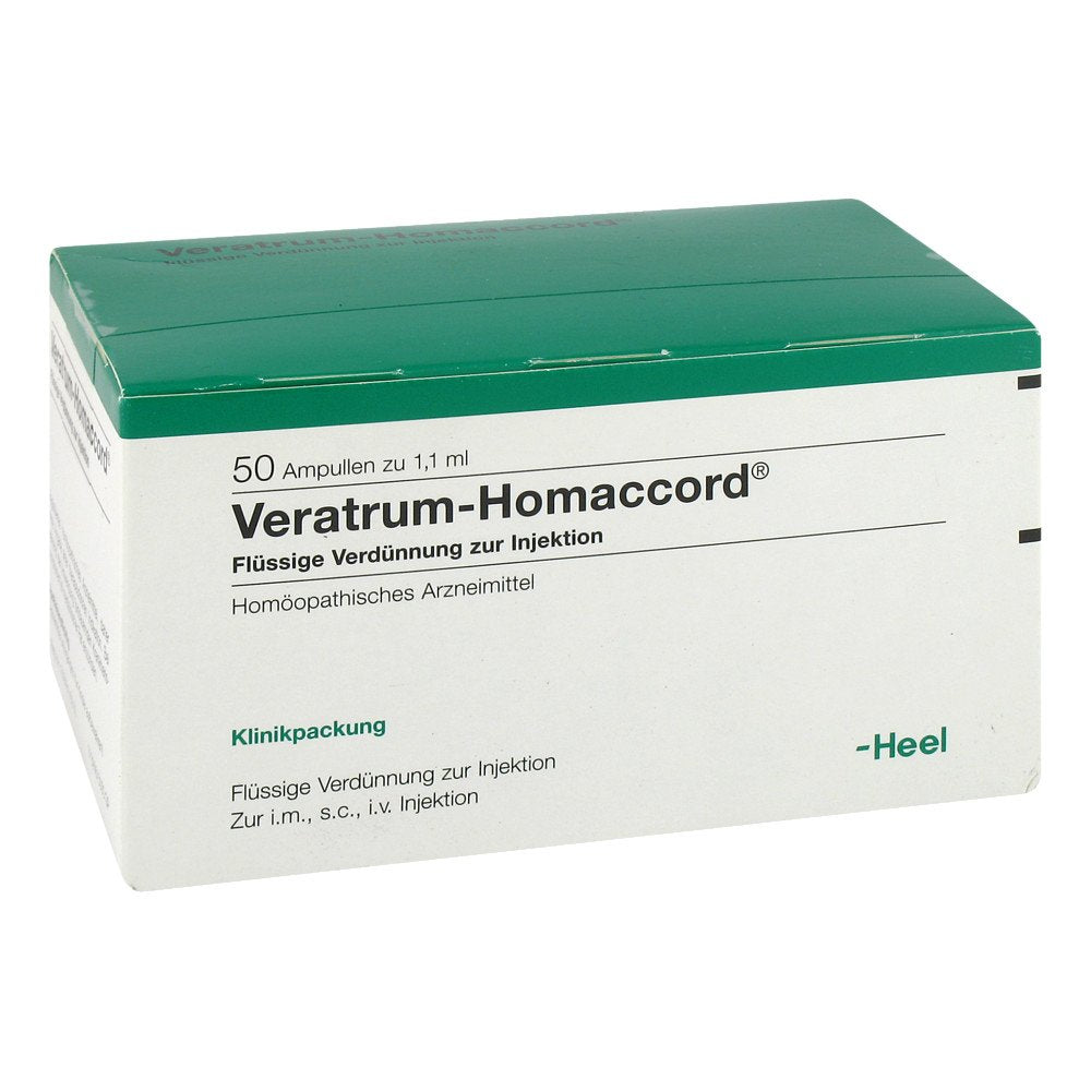 Das Produktfoto zeigt Veratrum Homaccord Ampullen (50 stk) PZN 01083063