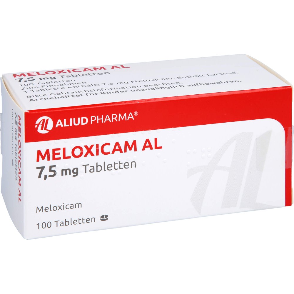 Das Produktfoto zeigt Meloxicam Al 7,5 Mg Tabletten (100 stk) PZN 01084312