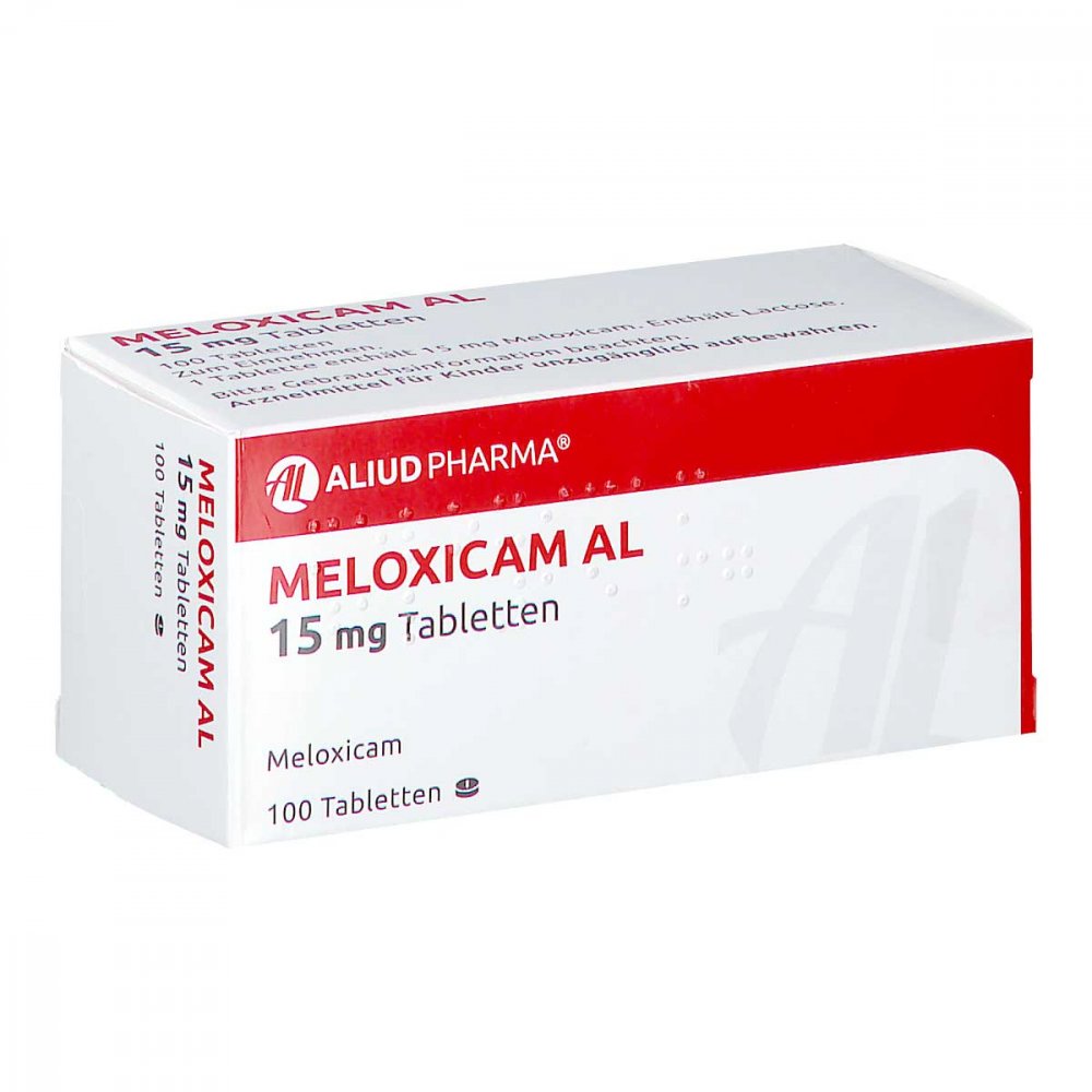 Das Produktfoto zeigt Meloxicam Al 15 Mg Tabletten (100 stk) PZN 01084341