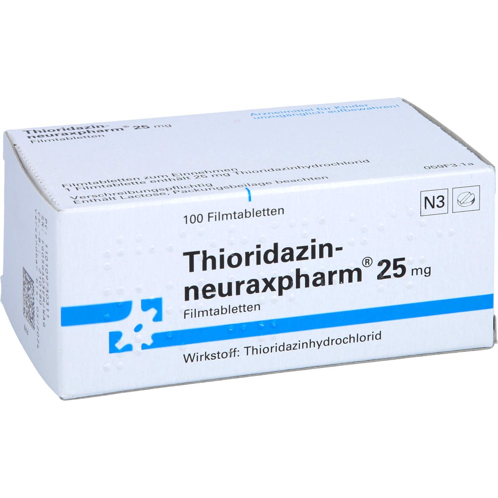Das Produktfoto zeigt Thioridazin-Neuraxpharm 25 Mg Filmtabletten (100 stk) PZN 01097303