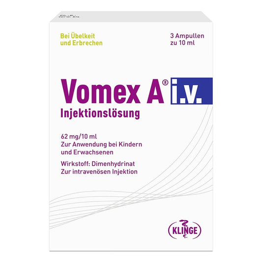 Vomex A I.V. Injektionslösung 62 Mg/10 Ml Amp. (3X10 ml)