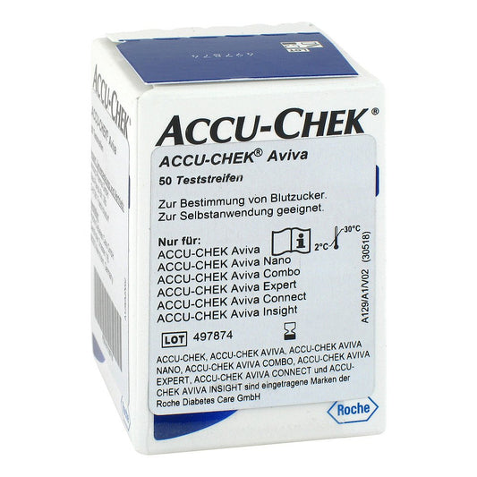 Das Produktfoto zeigt Accu-Chek Aviva Teststreifen Plasma Ii (1X50 stk) PZN 01116710
