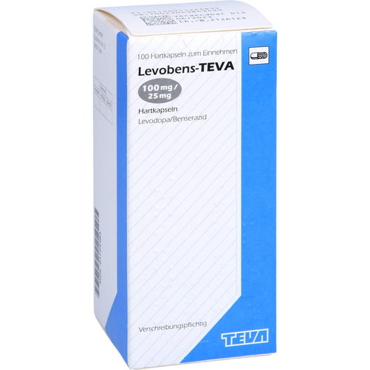 Das Produktfoto zeigt Levobens Teva 100 Mg/25 Mg Hartkapseln (100 stk) PZN 01124483