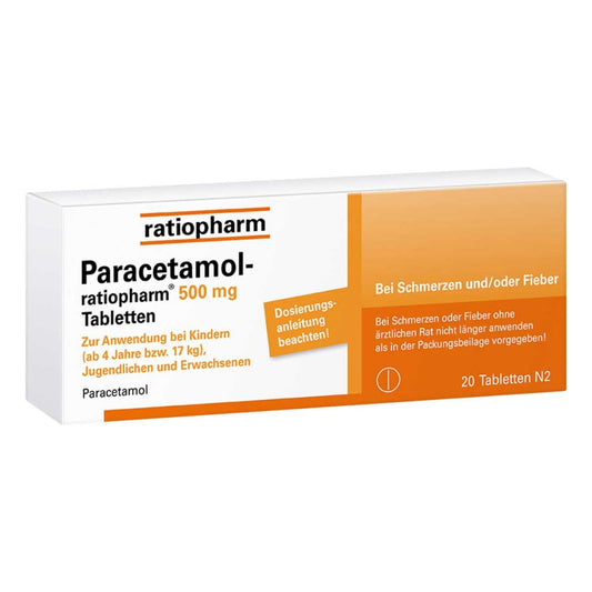 Paracetamol-Ratiopharm 500 Mg Tabletten (20 stk)