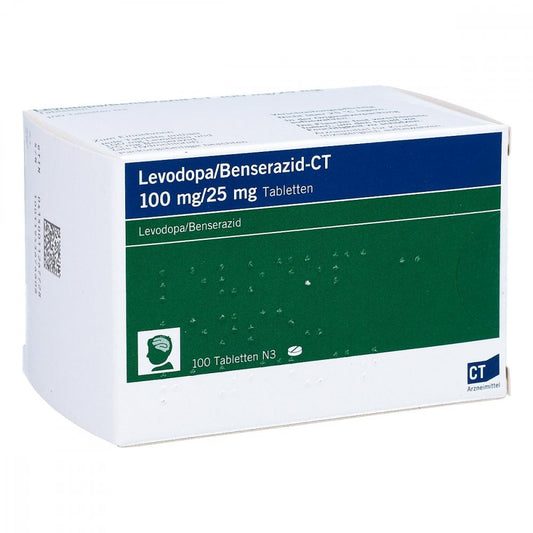 Das Produktfoto zeigt Levodopa Benserazid-Ct 100 Mg/25 Mg Tabletten (100 stk) PZN 01126772