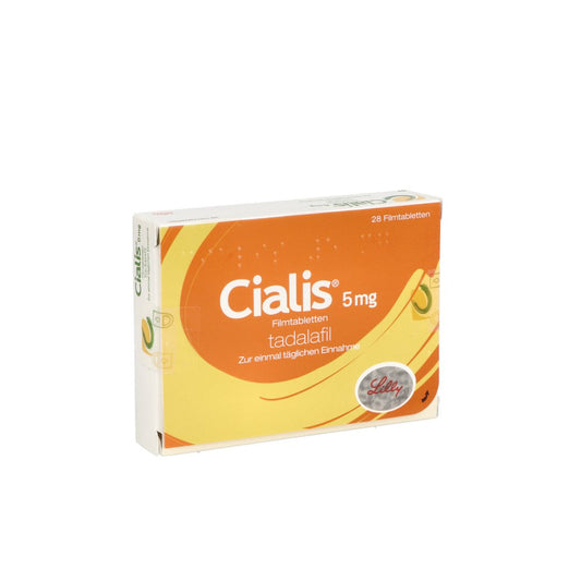 Das Produktfoto zeigt Cialis 5 Mg Filmtabletten (28 stk) PZN 01133074