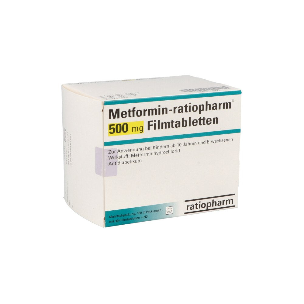 Metformin-Ratiopharm 500 Mg Filmtabletten (180 stk)
