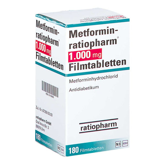 Metformin-Ratiopharm 1.000 Mg Filmtabletten (180 stk)